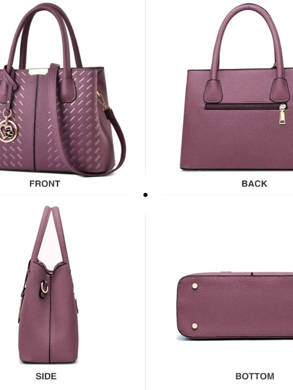 Women's C Purple 2 Shoulder Tote Bags Top Handle Satchel Purses and Handbags